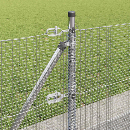 vidaXL Welded Wire Fence with Concrete Base 25 x 0.5 m Silver Mesh 5