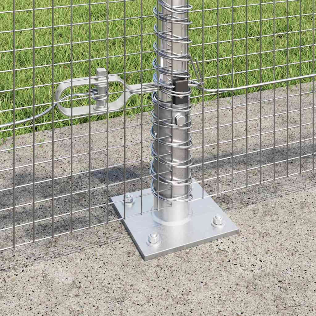 vidaXL Welded Wire Fence with Concrete Base 25 x 0.6 m Silver Mesh 4