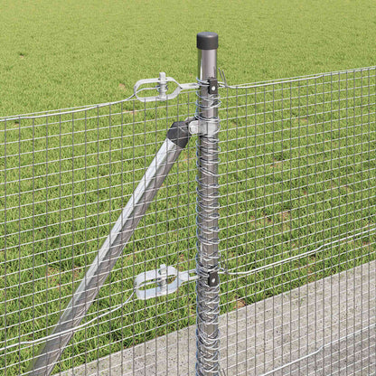 vidaXL Welded Wire Fence with Concrete Base 25 x 0.6 m Silver Mesh 5