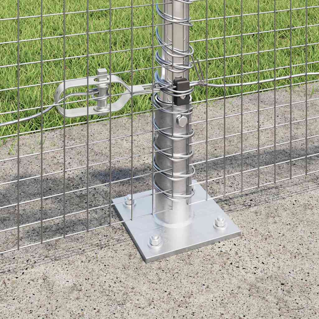 vidaXL Welded Wire Fence with Concrete Base 25 x 0.6 m Silver Mesh 4