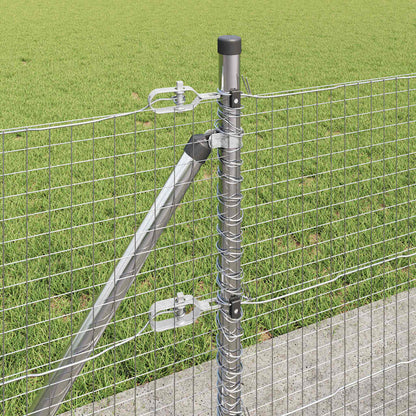 vidaXL Welded Wire Fence with Concrete Base 25 x 0.6 m Silver Mesh 5