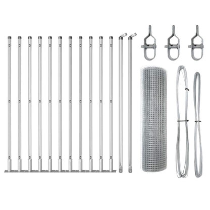 vidaXL Welded Wire Fence with Concrete Base 25 x 0.6 m Silver Mesh 2