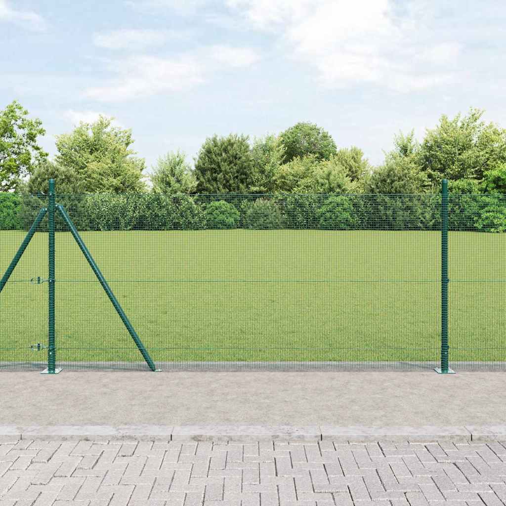 vidaXL Welded Wire Fence with Concrete Base 10 x 1 m PVC-Coated Steel 1