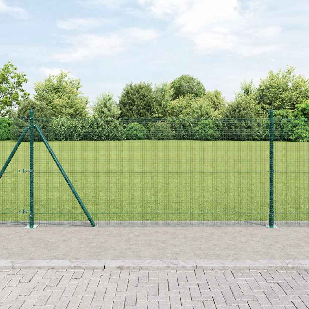 vidaXL Welded Wire Fence with Concrete Base 10 x 1 m PVC-Coated Steel 1