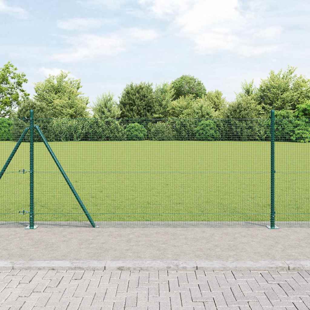 vidaXL Welded Wire Fence with Concrete Base 10 x 1 m PVC-Coated Steel 1