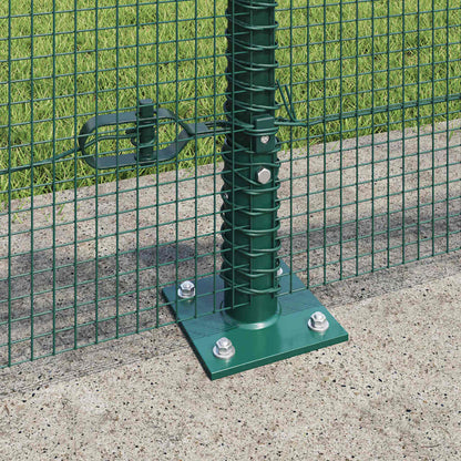 vidaXL Welded Wire Fence with Concrete Base 25 x 0.4 m Green Mesh 4