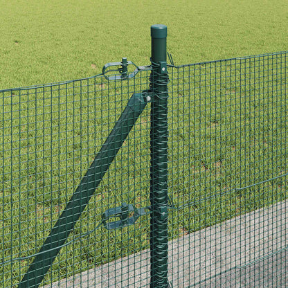 vidaXL Welded Wire Fence with Concrete Base 25 x 0.4 m Green Mesh 5
