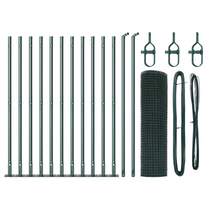 vidaXL Welded Wire Fence with Concrete Base 25 x 0.4 m Green Mesh 2