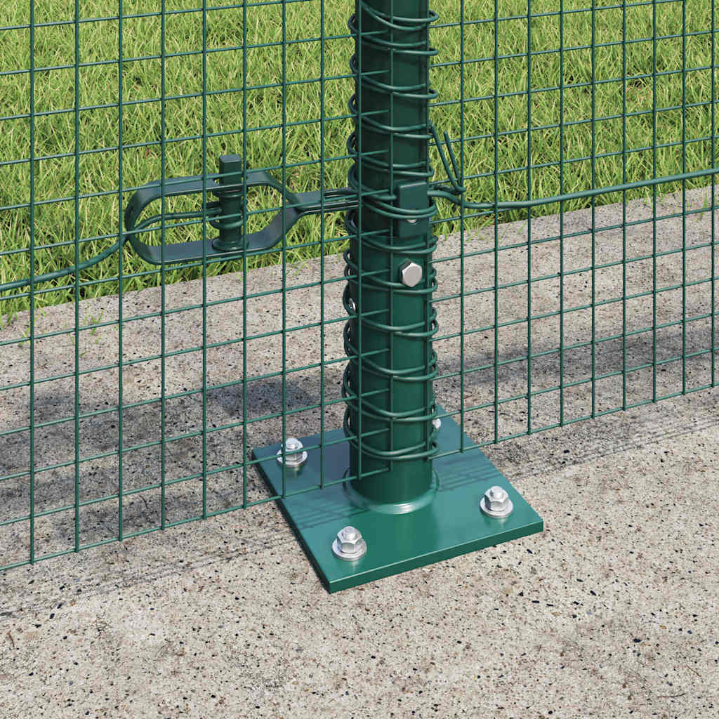 vidaXL Welded Wire Fence with Concrete Base 25 x 0.4 m Green Mesh 4