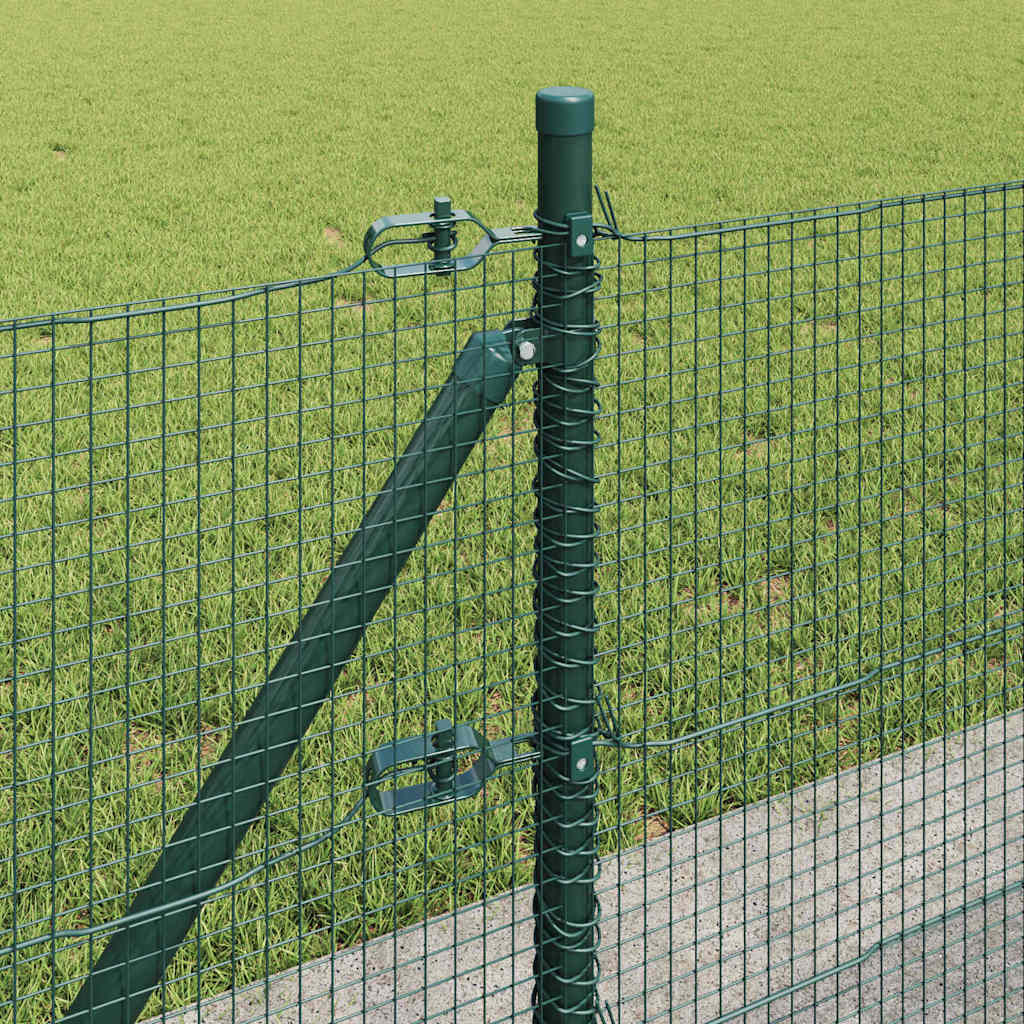vidaXL Welded Wire Fence with Concrete Base 25 x 0.4 m Green Mesh 5