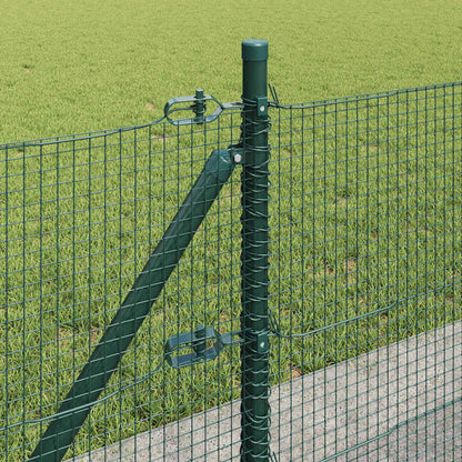 vidaXL Welded Wire Fence with Concrete Base 25 x 0.4 m Green Mesh 5