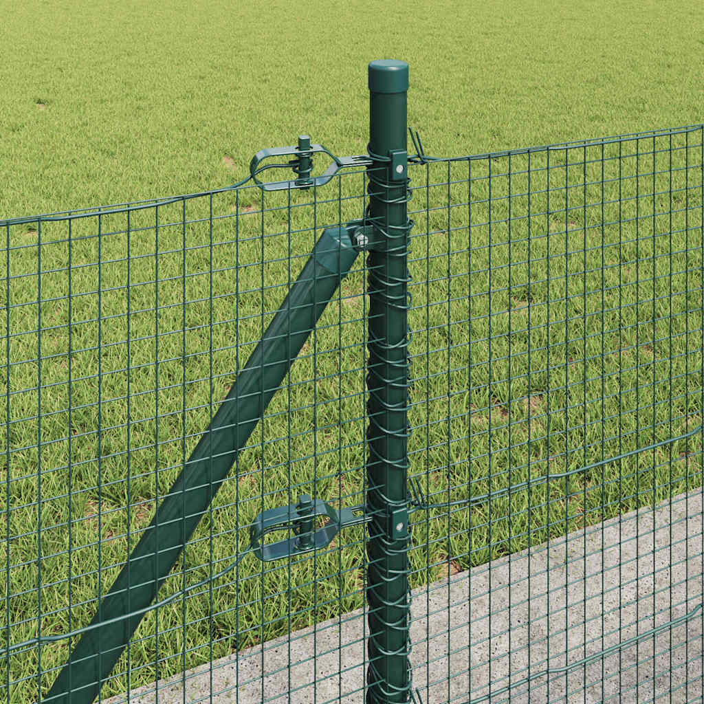vidaXL Welded Wire Fence with Concrete Base 25 x 0.4 m Green Mesh 5