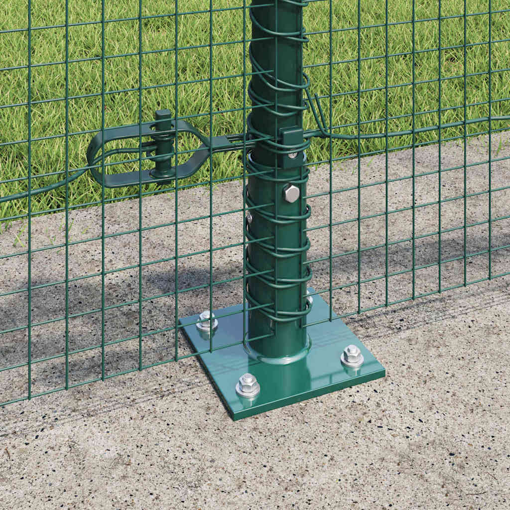 vidaXL Welded Wire Fence with Concrete Base 25 x 0.4 m Green Mesh 4
