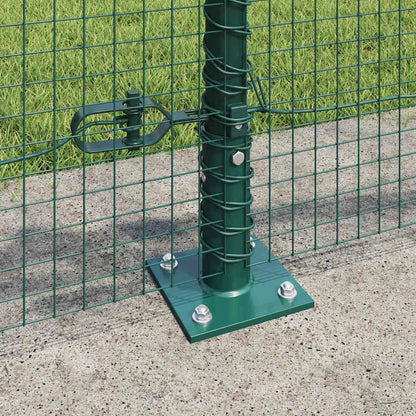 vidaXL Welded Wire Fence with Concrete Base 25 x 0.5 m Green Mesh 4