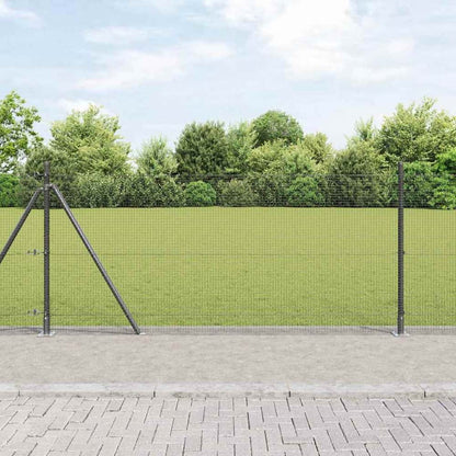 vidaXL Welded Wire Fence with Concrete Base 10 x 0.4 m Mesh Grey mesh Size 16 x 16 mm mesh