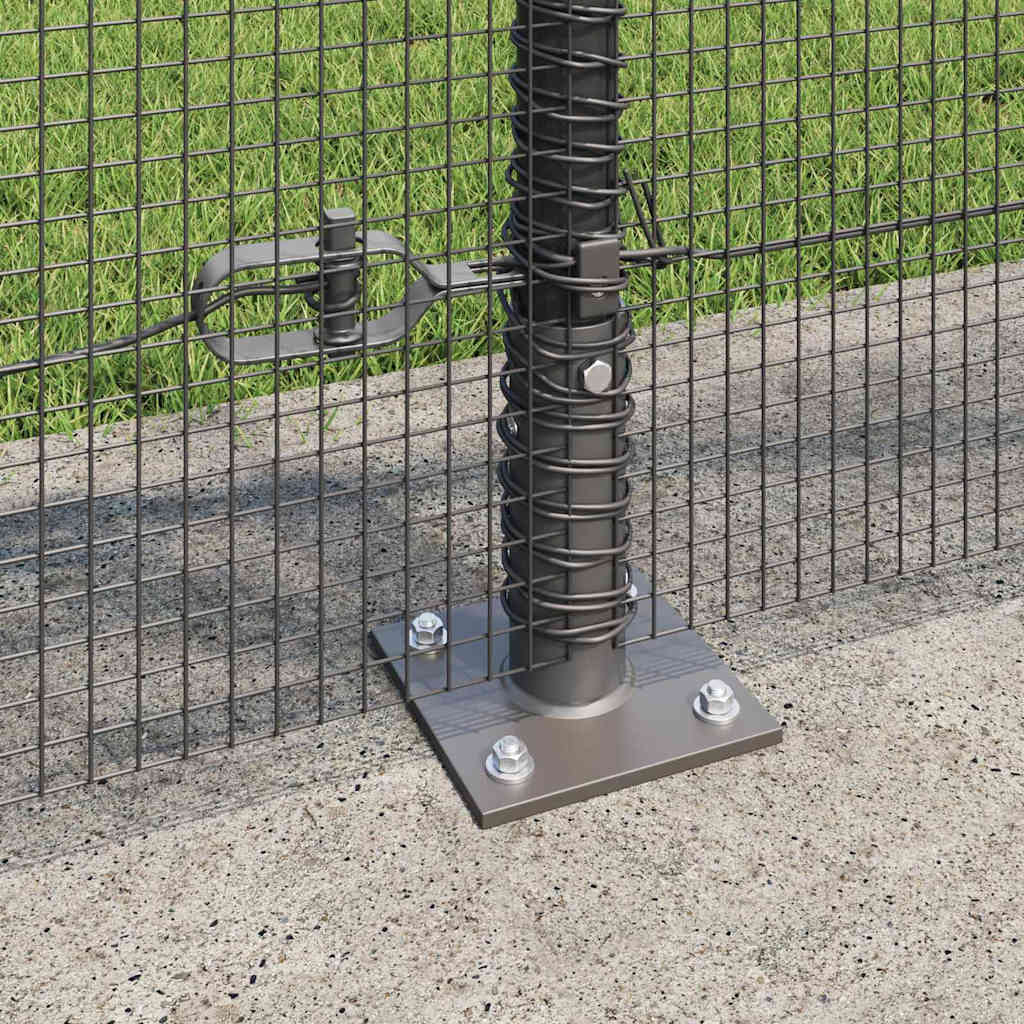 vidaXL Welded Wire Fence with Concrete Base 10 x 1 m PVC-Coated Steel 4