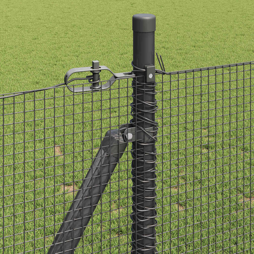 vidaXL Welded Wire Fence with Concrete Base 10 x 1 m PVC-Coated Steel 5