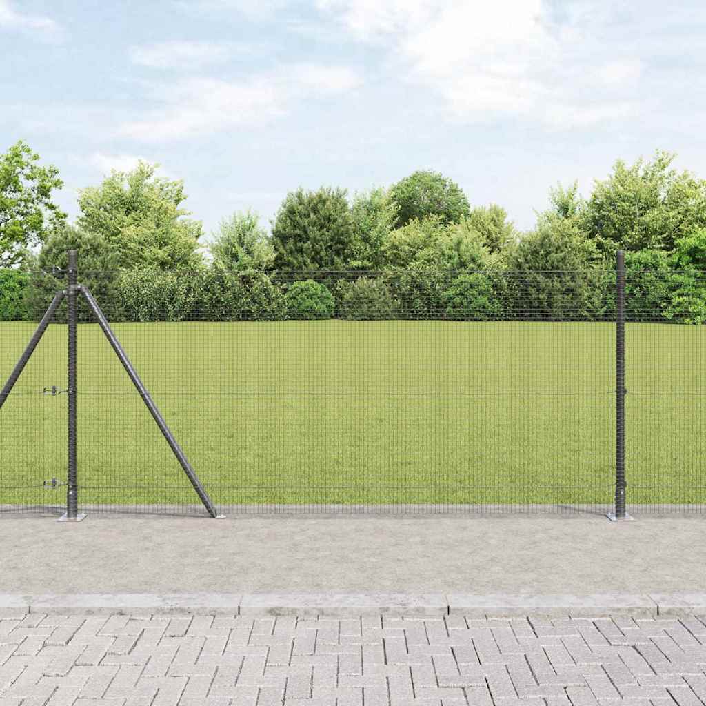 vidaXL Welded Wire Fence with Concrete Base 10 x 1 m PVC-Coated Steel 1