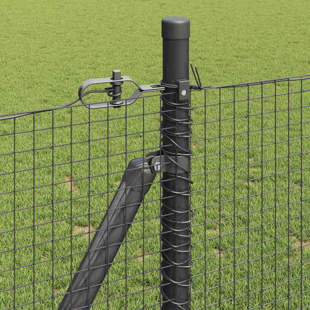 vidaXL Welded Wire Fence with Concrete Base 10 x 1 m PVC-Coated Steel 5