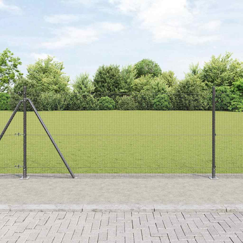 vidaXL Welded Wire Fence with Concrete Base 10 x 1 m PVC-Coated Steel 1