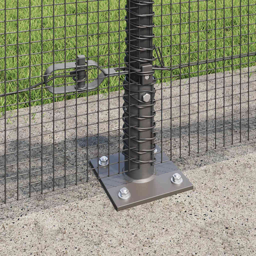 vidaXL Welded Wire Fence with Concrete Base 25 x 0.4 m Grey Mesh 4