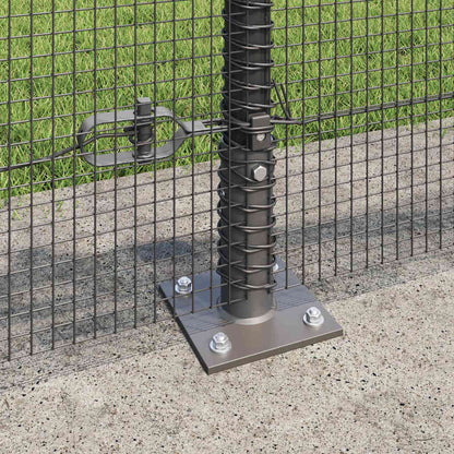 vidaXL Welded Wire Fence with Concrete Base 25 x 0.4 m Grey Mesh 4