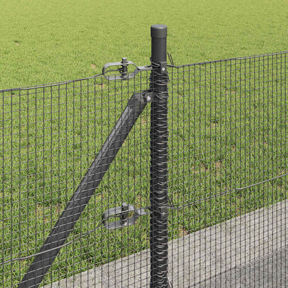 vidaXL Welded Wire Fence with Concrete Base 25 x 0.4 m Grey Mesh 5