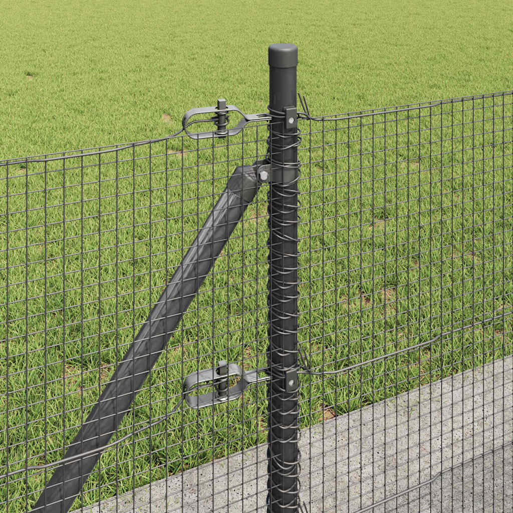 vidaXL Welded Wire Fence with Concrete Base 25 x 0.4 m Grey Mesh 5