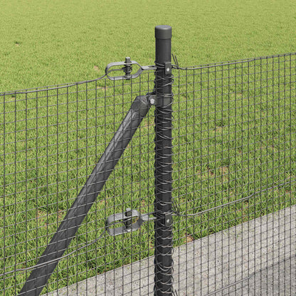 vidaXL Welded Wire Fence with Concrete Base 25 x 0.4 m Grey Mesh 5