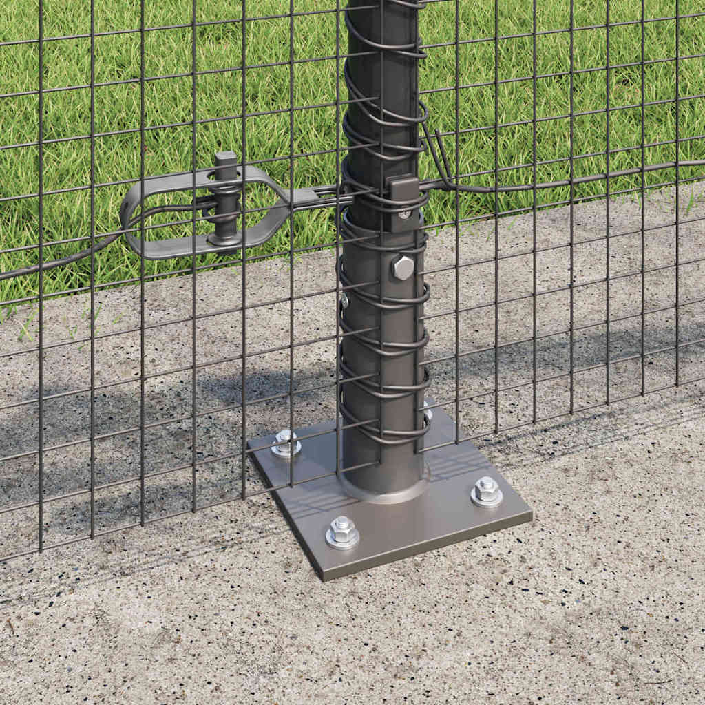 vidaXL Welded Wire Fence with Concrete Base 25 x 0.4 m Grey Mesh 4