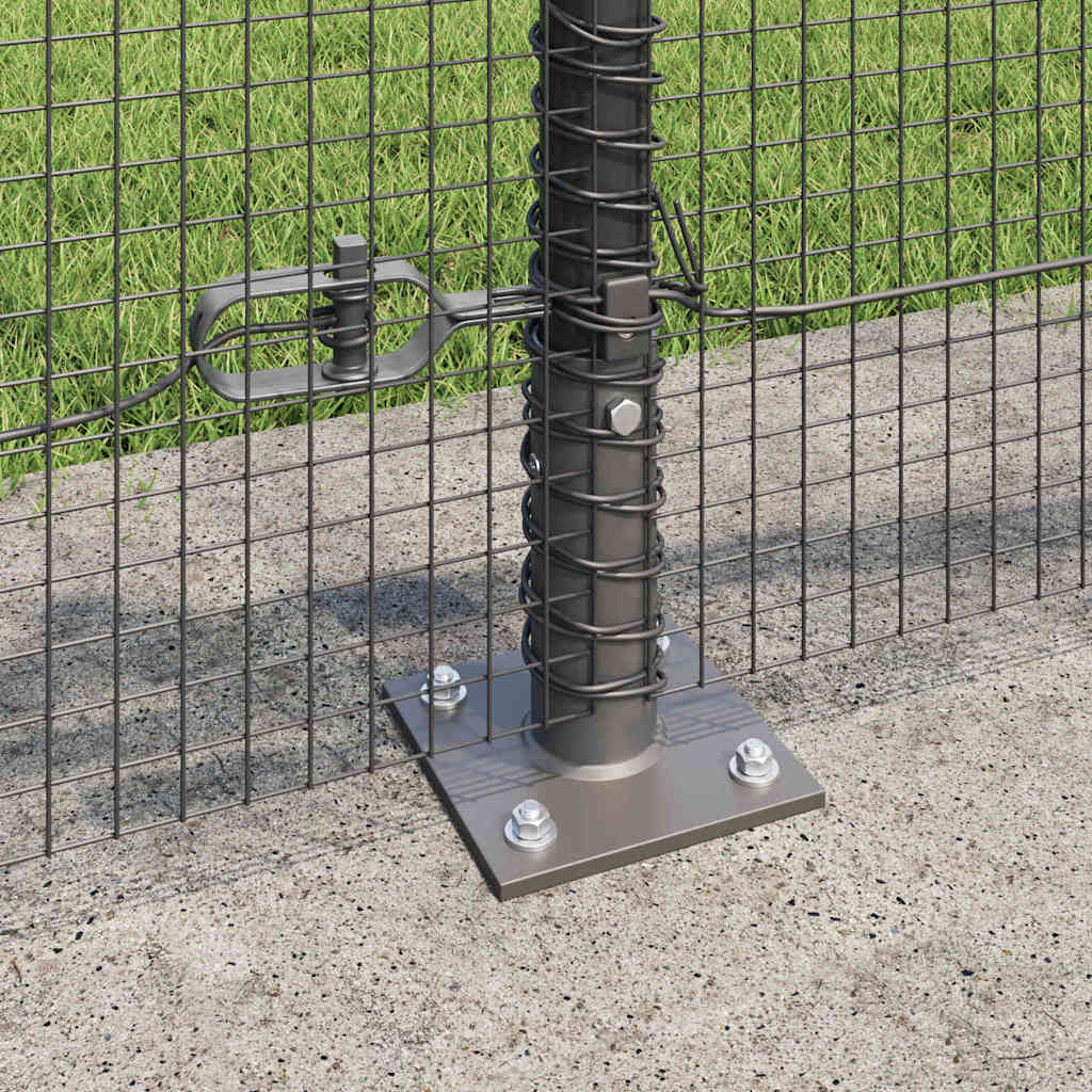 vidaXL Welded Wire Fence with Concrete Base 25 x 0.5 m Grey Mesh 4