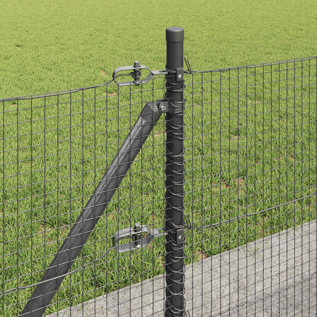 vidaXL Welded Wire Fence with Concrete Base 25 x 0.5 m Grey Mesh 5