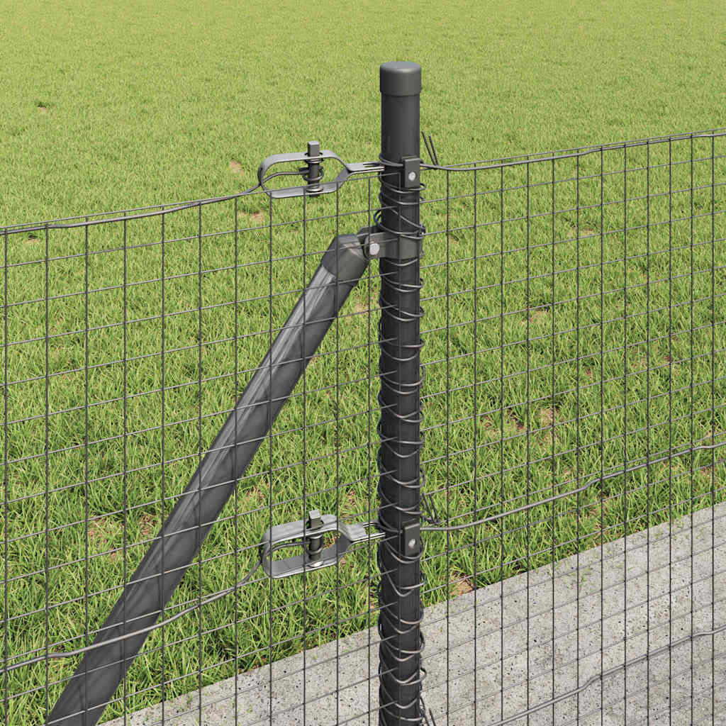 vidaXL Welded Wire Fence with Concrete Base 25 x 0.5 m Grey Mesh 5