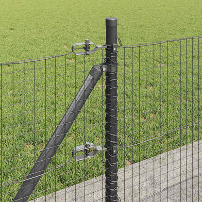 vidaXL Welded Wire Fence with Concrete Base 25 x 0.5 m Grey Mesh 5
