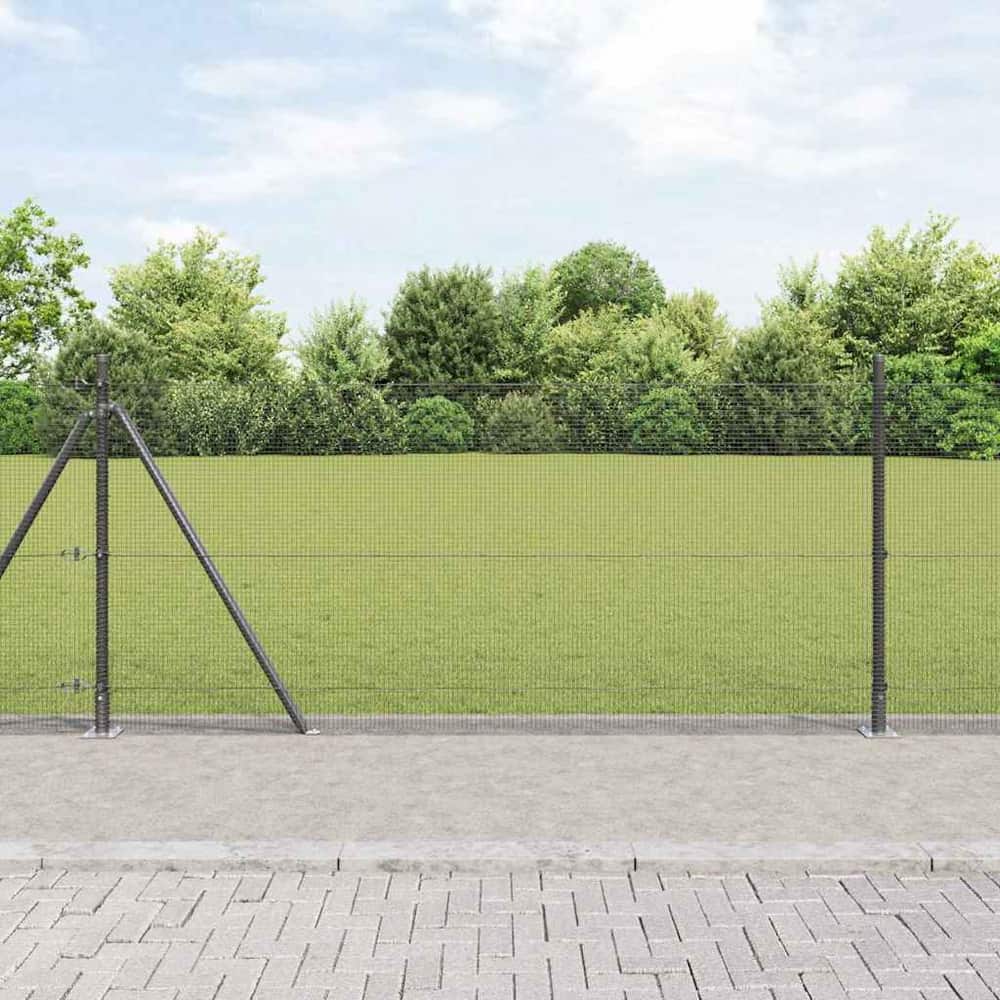 Welded Wire Fence with Concrete Base 10 x 0.4 m Mesh Grey mesh Size 12 x 12 mm mesh 1 m