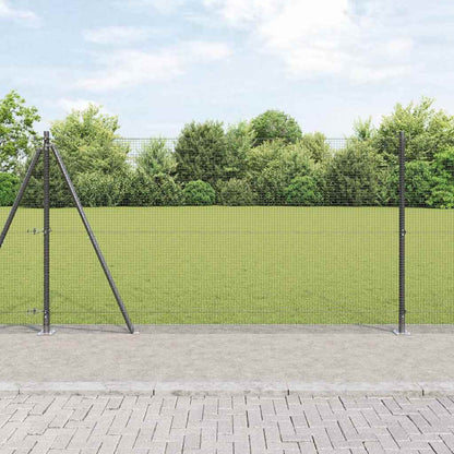 vidaXL Welded Wire Fence with Concrete Base 25 x 0.4 m Mesh Grey mesh Size 16 x 16 mm mesh