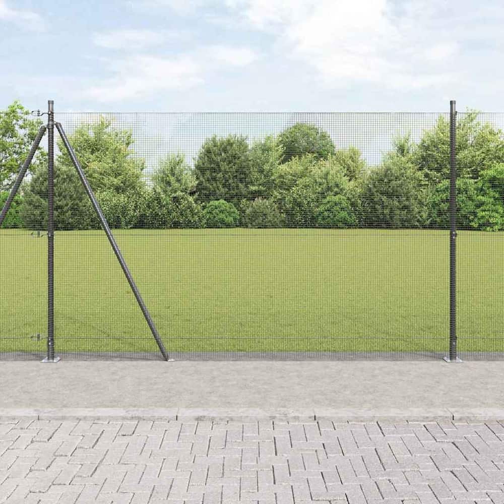 Welded Wire Fence with Concrete Base 10 x 0.4 m Mesh Grey mesh Size 12 x 12 mm mesh 1.4 m