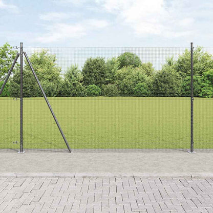 vidaXL Welded Wire Fence with Concrete Base 25 x 0.4 m Mesh Grey mesh Size 19 x 19 mm mesh