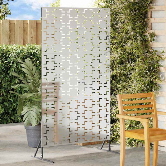Privacy Screen 100 x 50 x 180 cm Silver Galvanised Steel Cross pattern