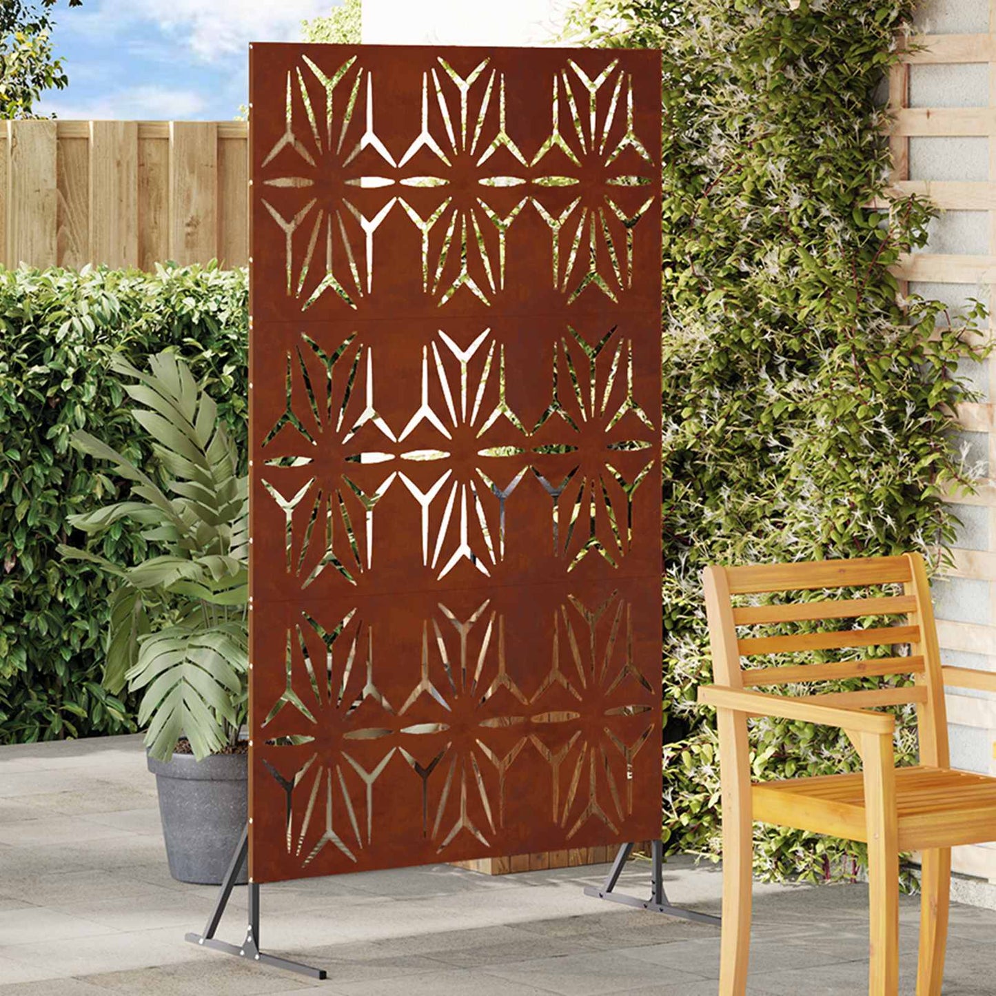 vidaXL Privacy Screen 100 x 50 x 180 cm Weathering Steel Rusty 1