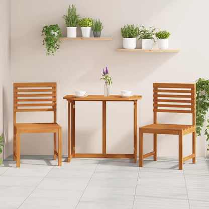 2 pcs Garden Chair Solid Acacia wood Brown Middle sofa