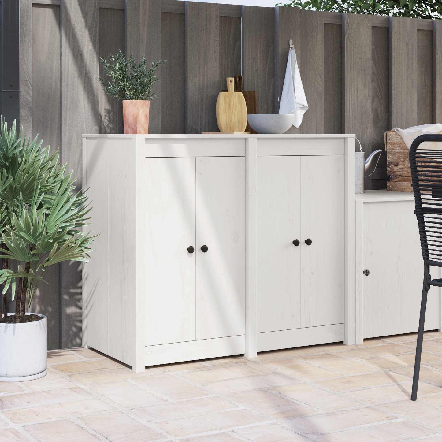 vidaXL Kitchen Door MEPPEL 2 pcs White 50 x 9 x 82 cm Solid Pine wood 1