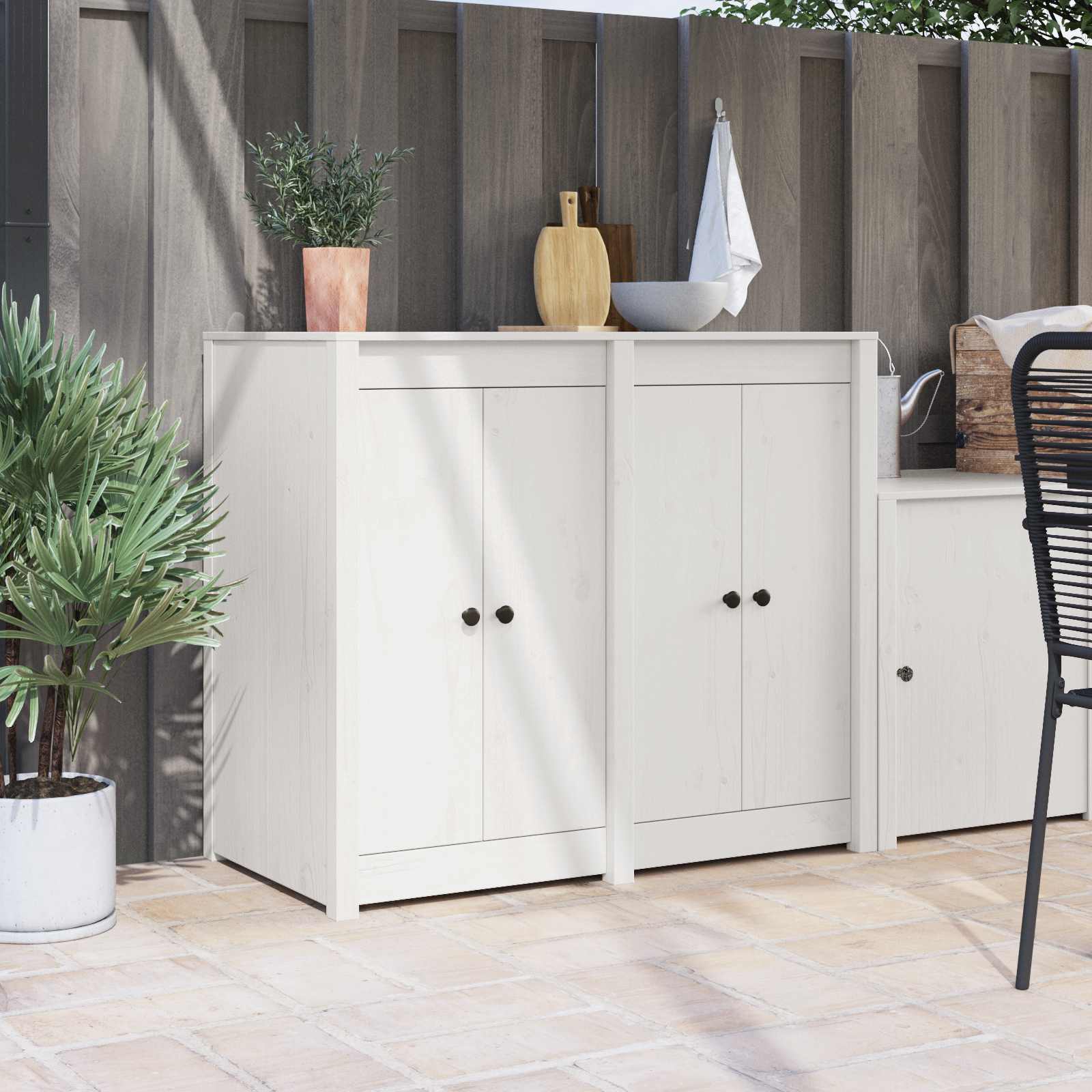 vidaXL Kitchen Door MEPPEL 2 pcs White 50 x 9 x 82 cm Solid Pine wood 1