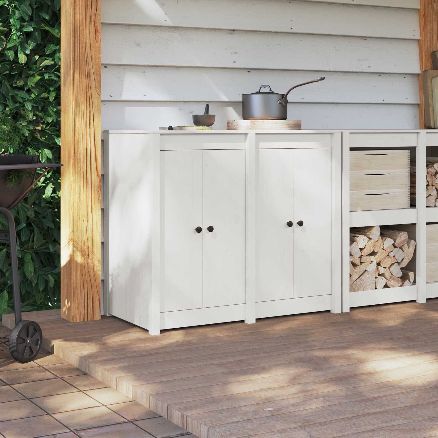 vidaXL Kitchen Door MEPPEL 2 pcs White 50 x 9 x 82 cm Solid Pine wood 3