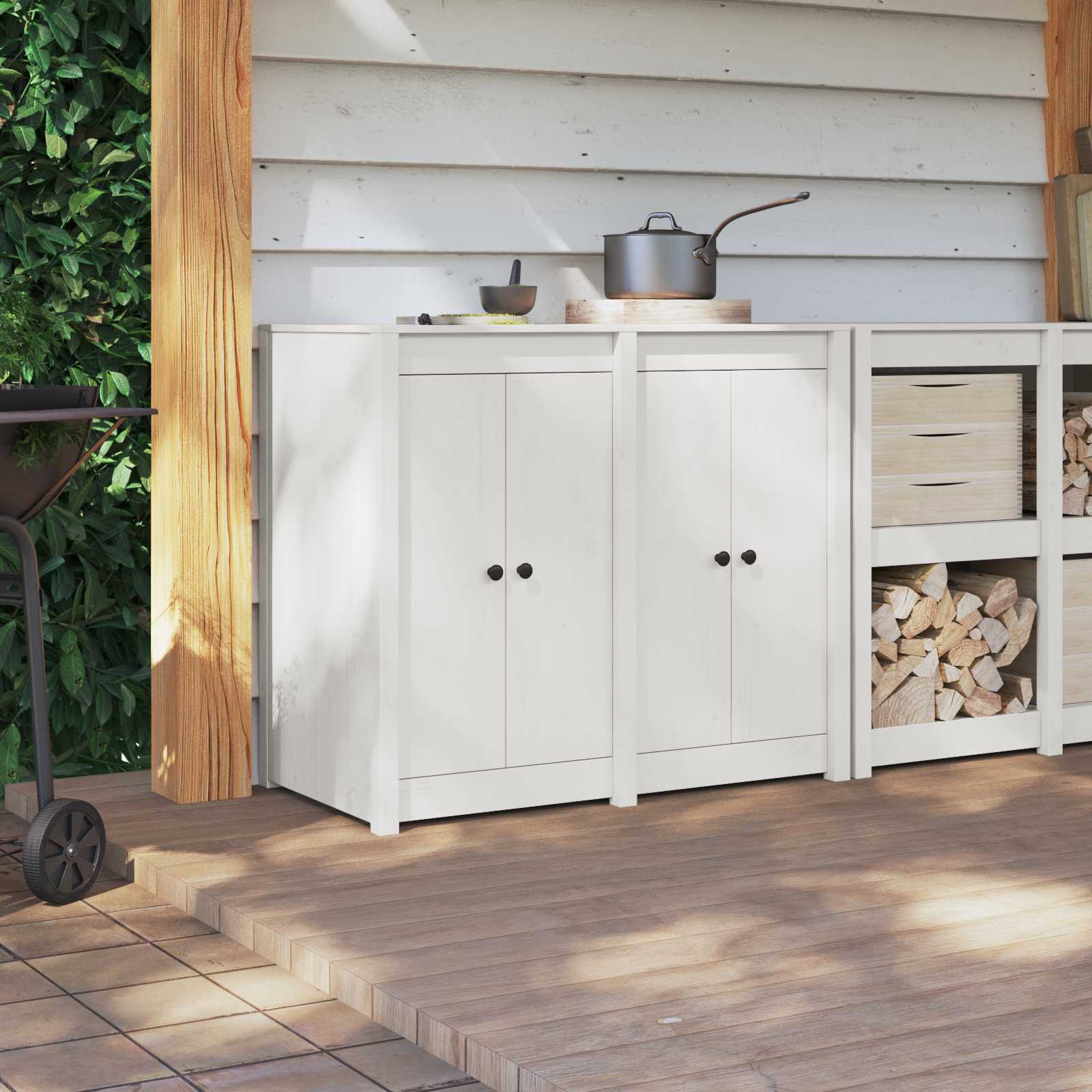vidaXL Kitchen Door MEPPEL 2 pcs White 50 x 9 x 82 cm Solid Pine wood 3