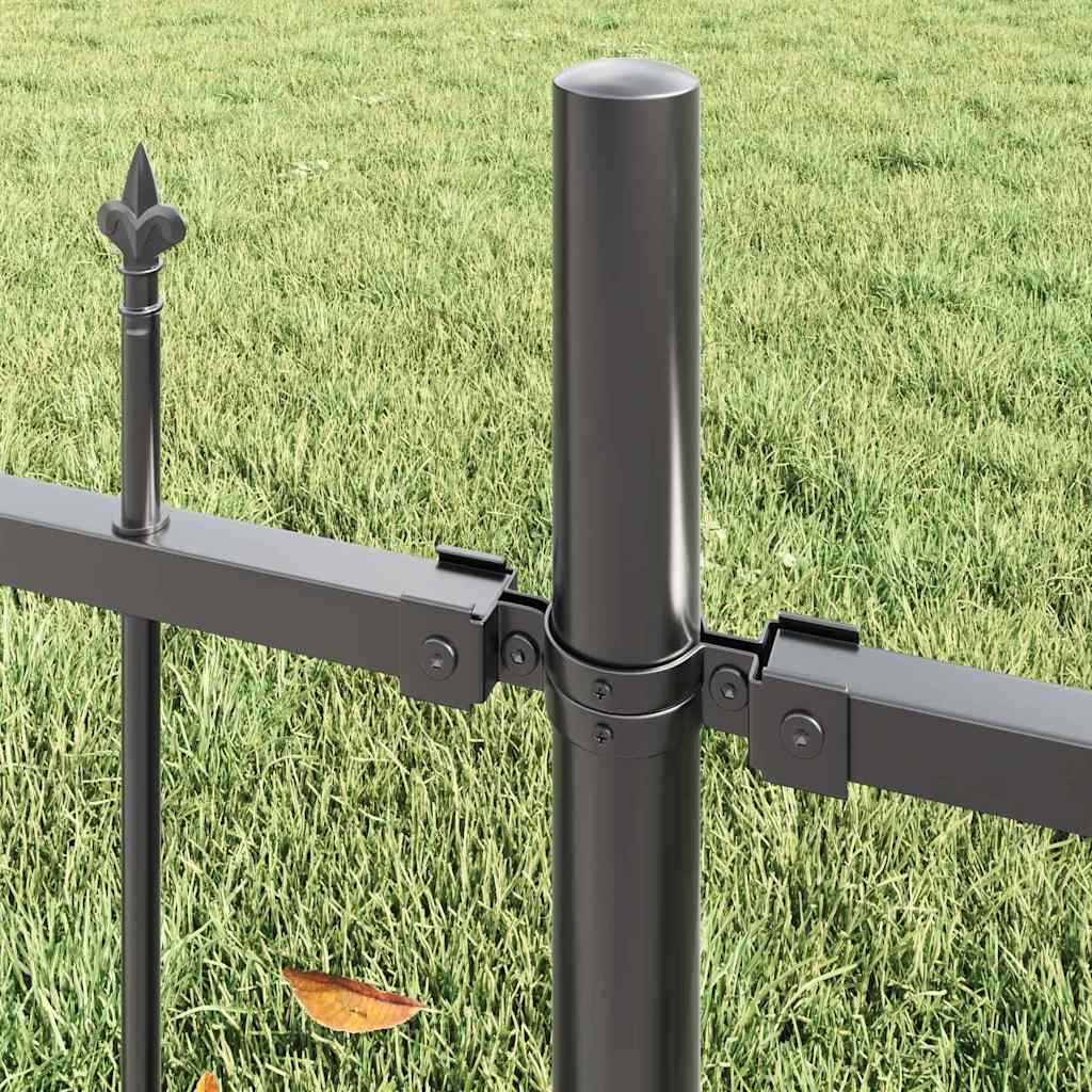 vidaXL Garden Fence WOERDEN 170 x 190 cm Powder-Coated Steel Grey 3