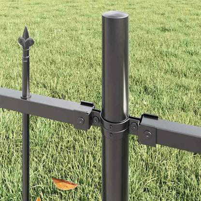 vidaXL Garden Fence WOERDEN 170 x 190 cm Powder-Coated Steel Grey 3