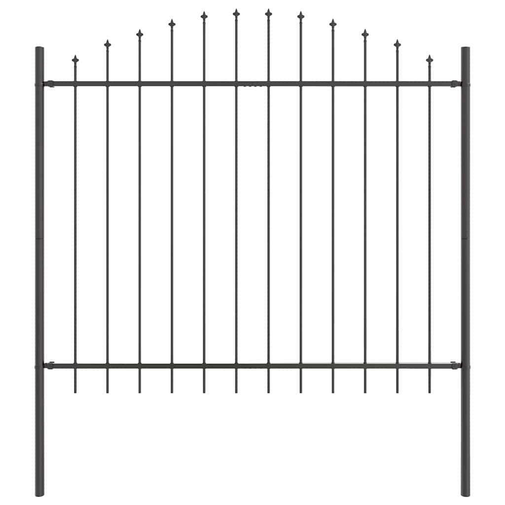 vidaXL Garden Fence WOERDEN 170 x 190 cm Powder-Coated Steel Grey 2
