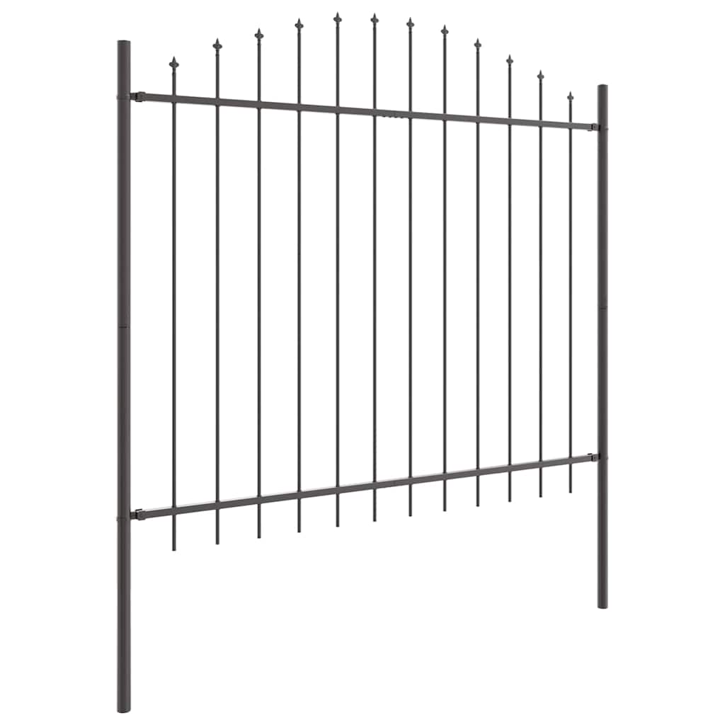 vidaXL Garden Fence WOERDEN 170 x 190 cm Powder-Coated Steel Grey 4
