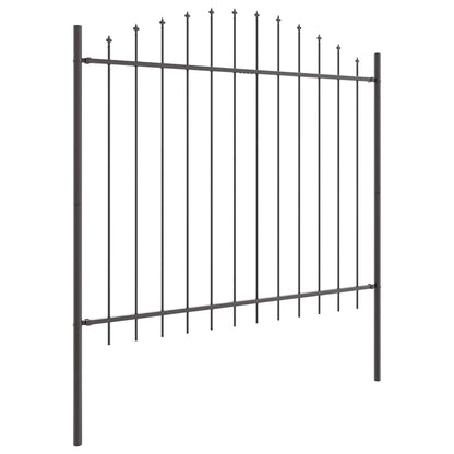 vidaXL Garden Fence WOERDEN 170 x 190 cm Powder-Coated Steel Grey 4